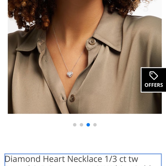 Kay Jewelers Diamond Heart White Gold and 1/3 ct tw Round and Princess Cut 18” - Picture 4 of 4